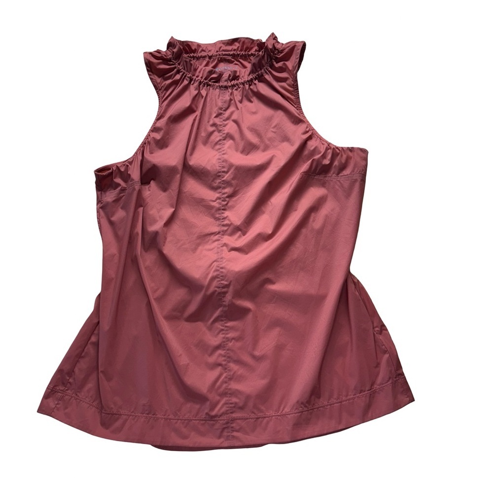 Athleta Ruffle Neck Sleeveless Blouse - Dusty Rose